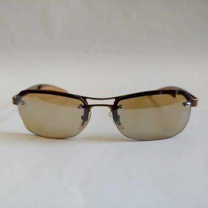 NWT Vintage 90' Rectangle Rimless High Fashion Sunglasses (S.Brown)
